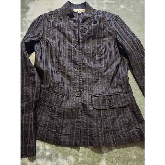 Trina Turk black collarless textured blazer sz 6 - Picture 1 of 4